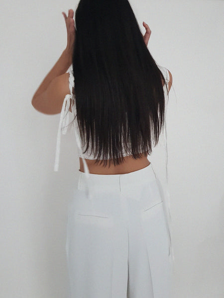 ASIZE TROUSERS // WHITE