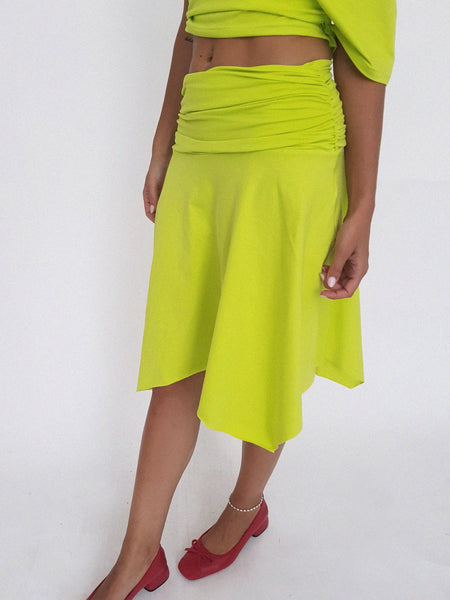 QUINCE SKIRT / lime