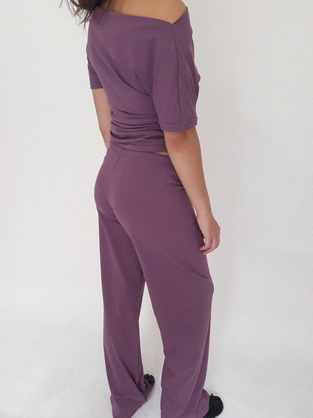 TROUSERS LUNE //  aubergine