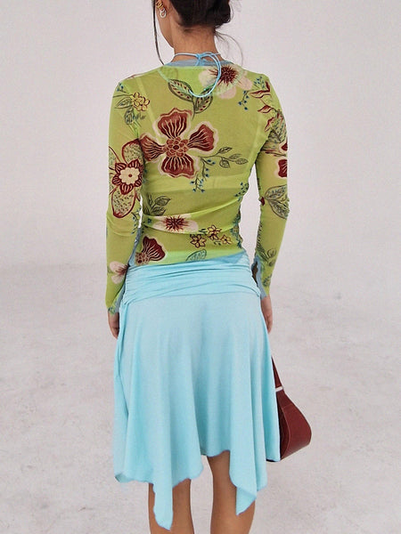 QUINCE SKIRT / water