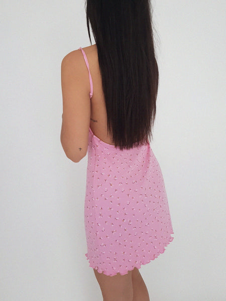 AMORE DRESS SHORT// pink flower