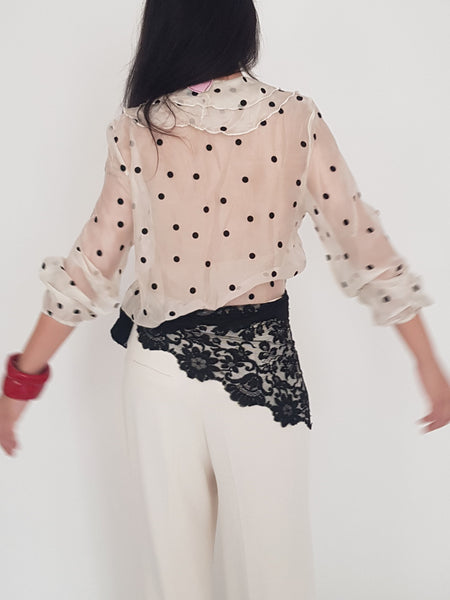 MESH POLKA BLOUSE