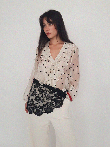 MESH POLKA BLOUSE