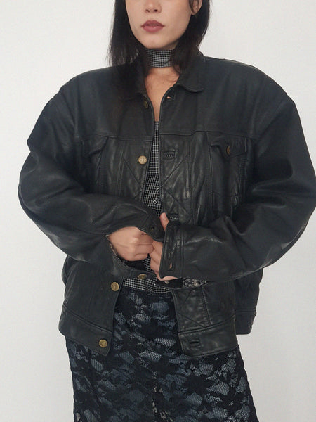 BLACK LEATHER COAT // 2006