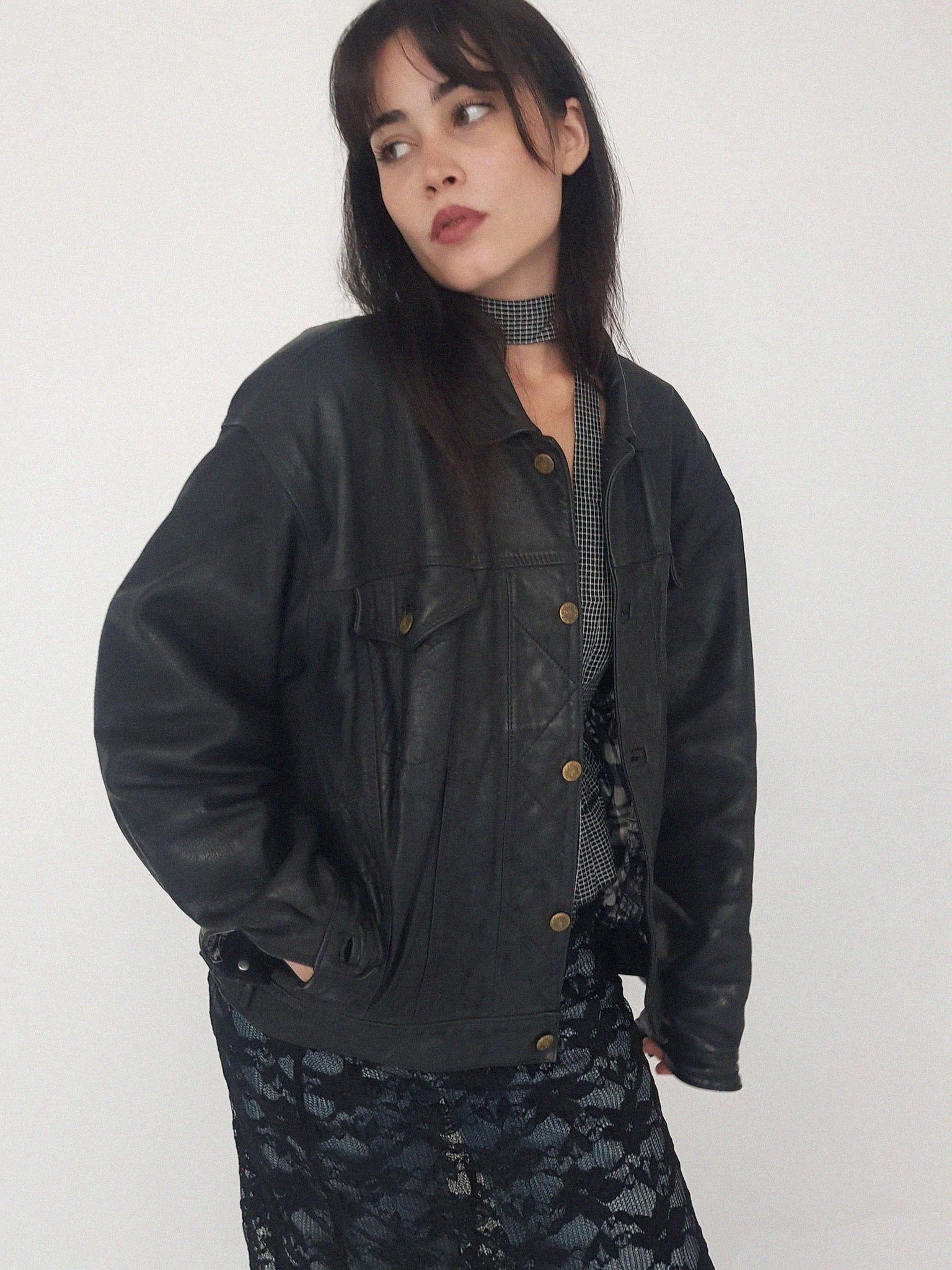 BLACK LEATHER COAT // 2006