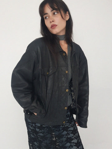 BLACK LEATHER COAT // 2006