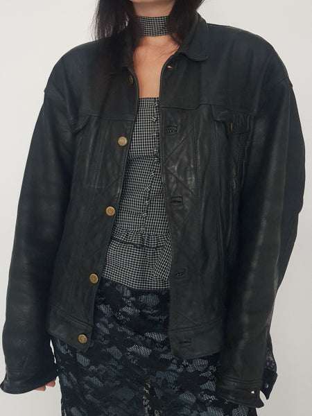 BLACK LEATHER COAT // 2006