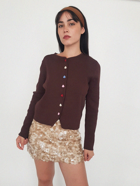 SEQUIN SKIRT // camel