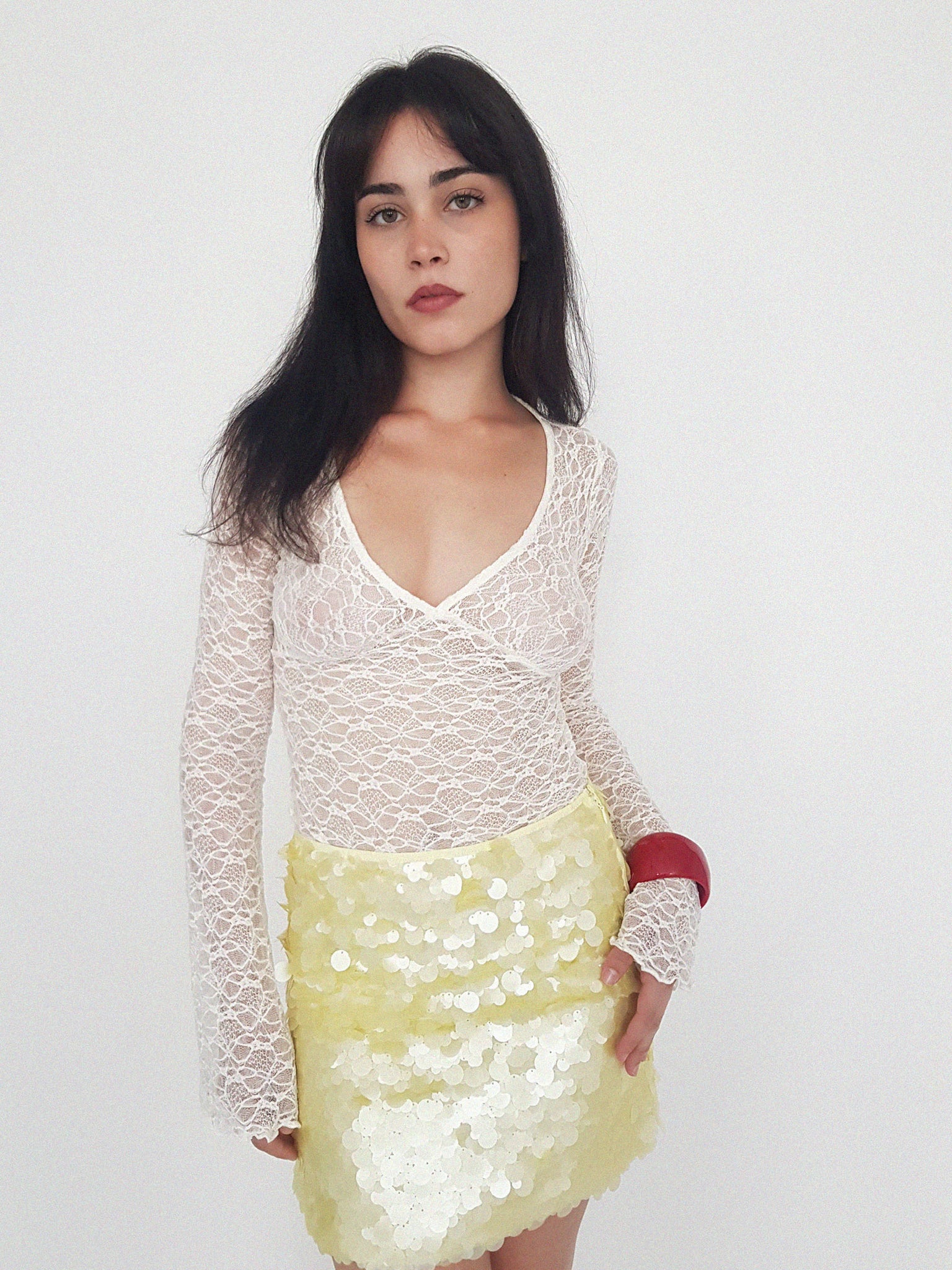 SEQUIN SKIRT // yellow