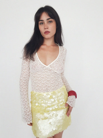 SEQUIN SKIRT // yellow