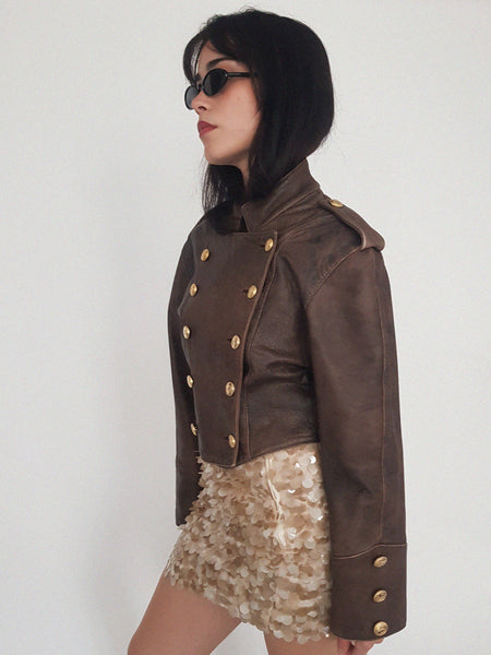 SEQUIN SKIRT // camel