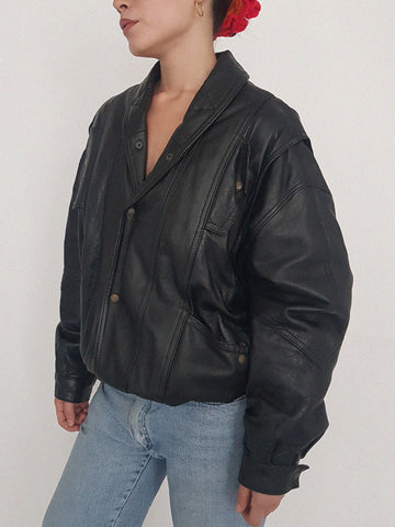 BOMBER LEATHER COAT // 2016