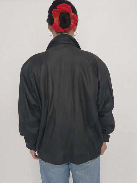 BOMBER LEATHER COAT