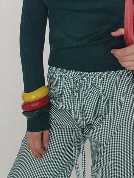 LUNA TROUSERS // green plaid