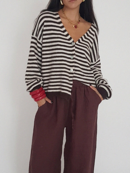 WIDE LEG BROWN // 100% LINEN