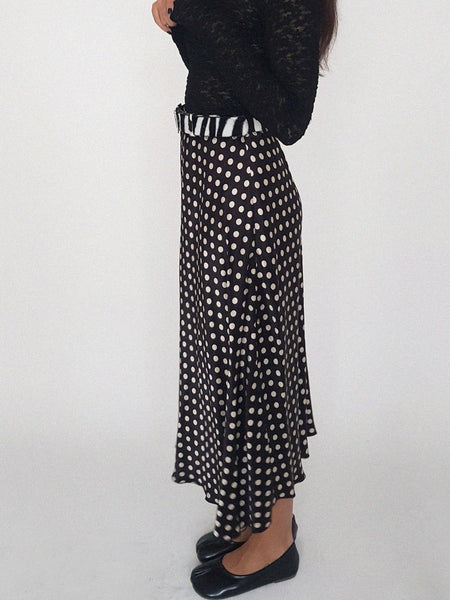 SHINNING SKIRT // BLACK POLKA