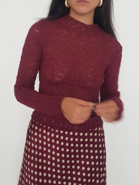 FLOWER TURTLENECK // wine