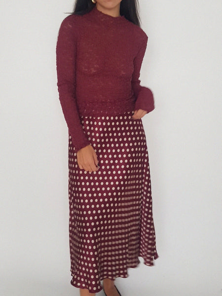 FLOWER TURTLENECK // wine