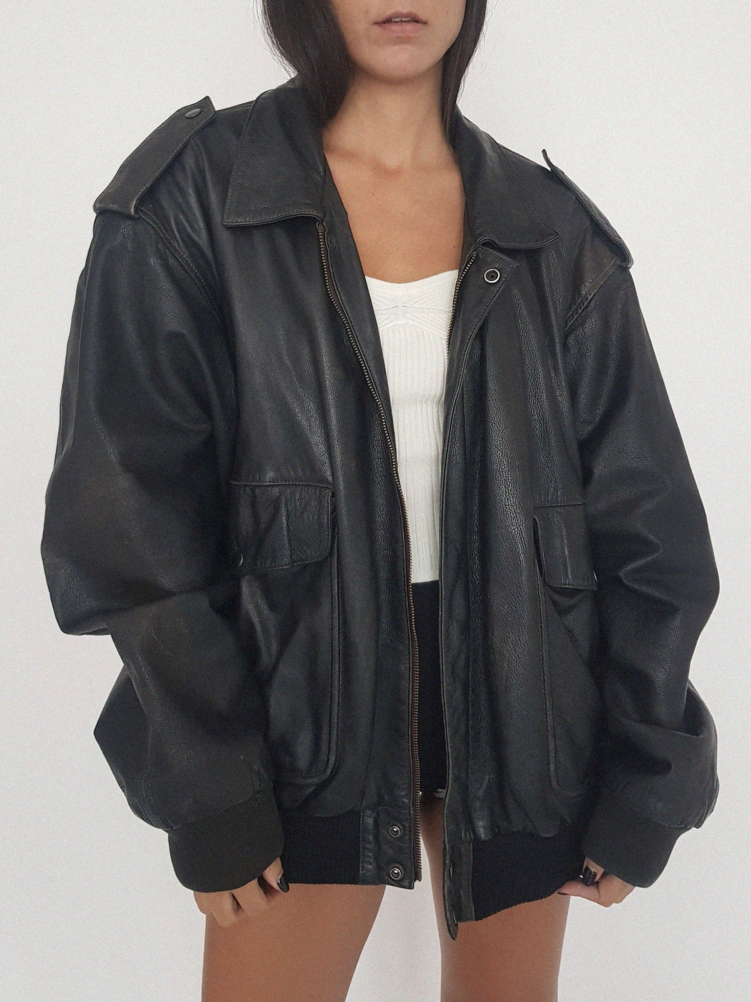 LEATHER COAT // 2038