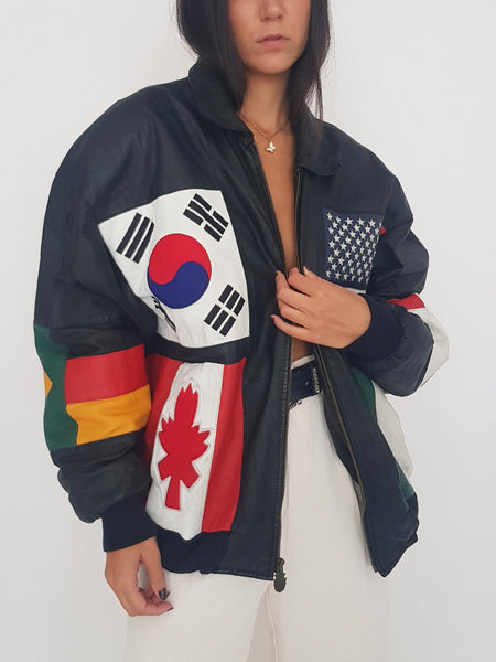 WORLD LEATHER COAT // super rare