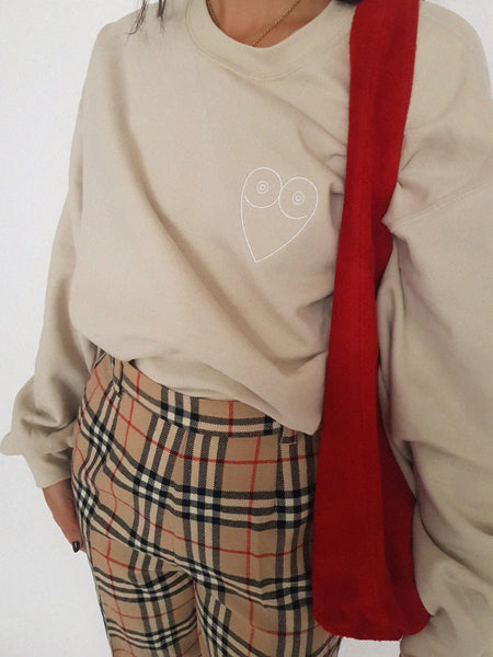 TRICIRCULO EMBROIDERY  SWEATSHIRT // PEARL