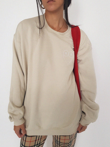 TRICIRCULO EMBROIDERY  SWEATSHIRT // PEARL
