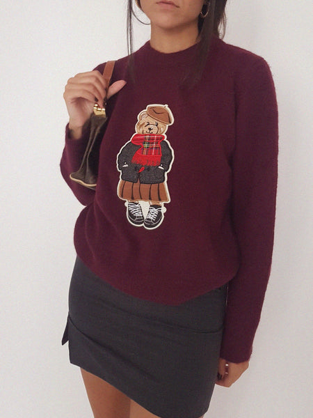 TEDDY KNIT // wine