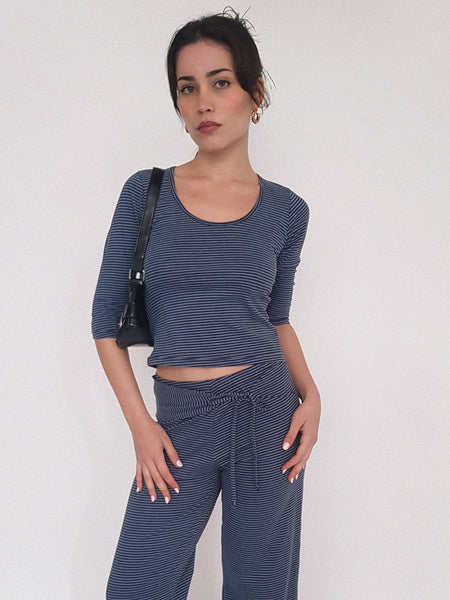 TOP MIEL // blue stripes