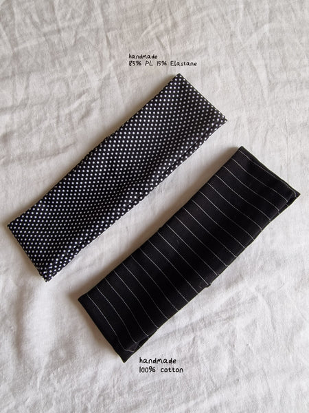 HEADBAND // black polka and stripes