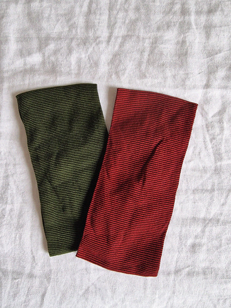 HEADBAND // red or green stripes