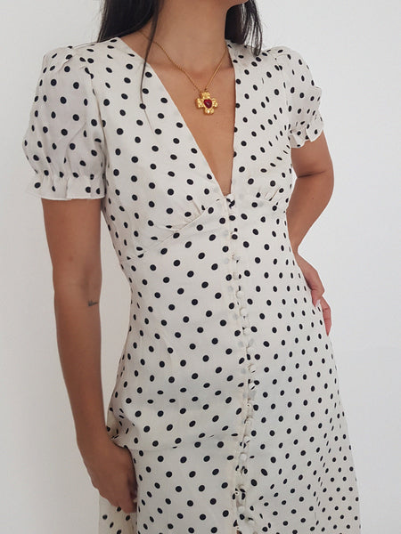LONG POLKA DRESS
