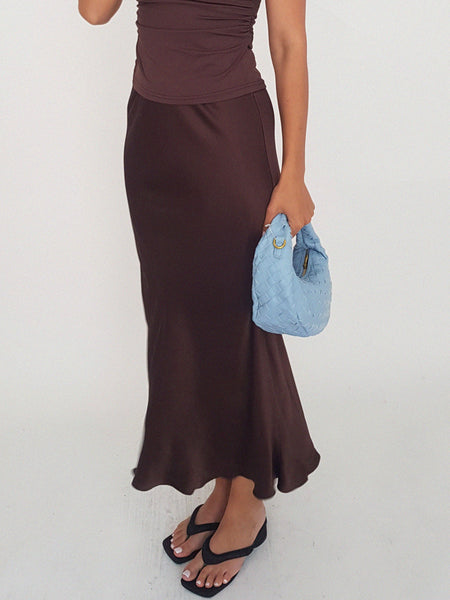 SHINNING SKIRT // BROWN