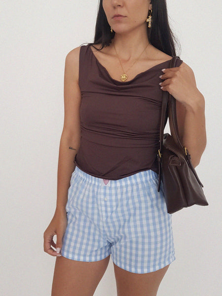 LUNA SHORTS blue vichy // handmade