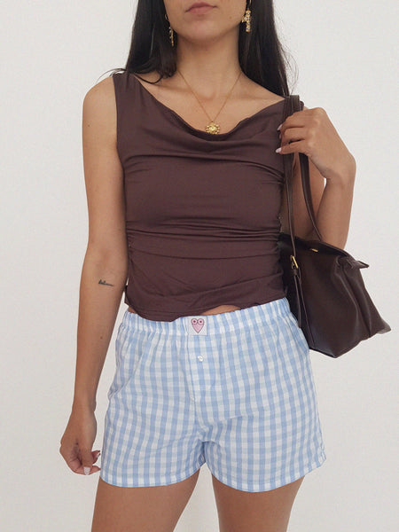 LUNA SHORTS blue vichy // handmade
