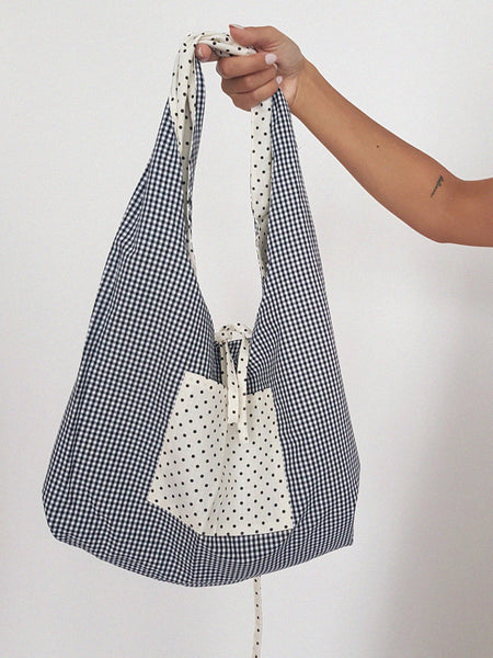 MERMAID BAG // handmade reversible polka