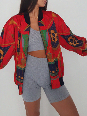SATIN BOMBER COAT // 1985