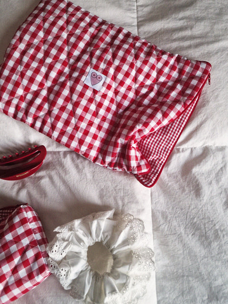 BEAUTY BAG red vichy // 4 sizes