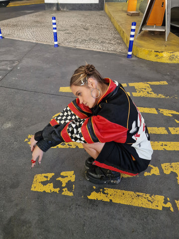 RACING LEATHER COAT // RARE