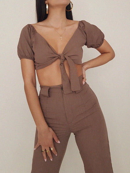 STUNNING TROUSERS BROWN   // WIDE LEG