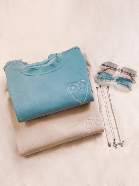 TRICIRCULO EMBROIDERY  SWEATSHIRT // PEARL