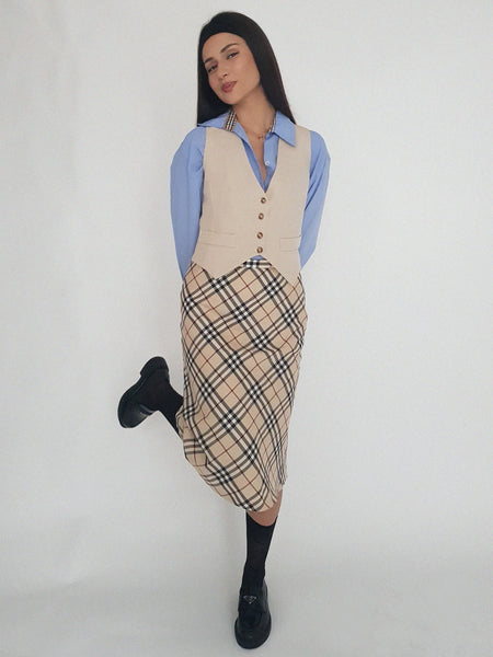 BURBERRY MIDI SKIRT WOOL